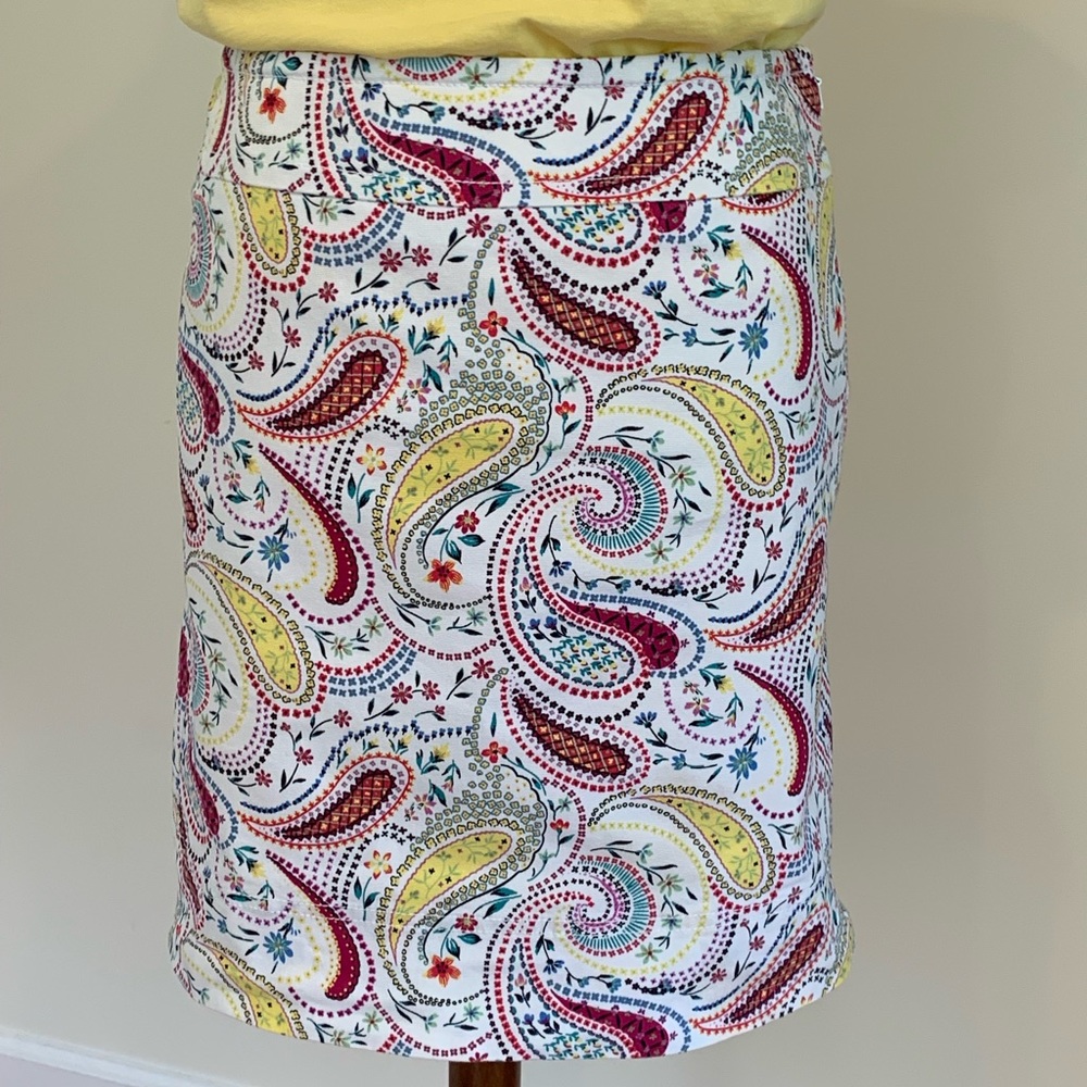 CANVAS COTTON A-LINE SKIRT - PAISLEY